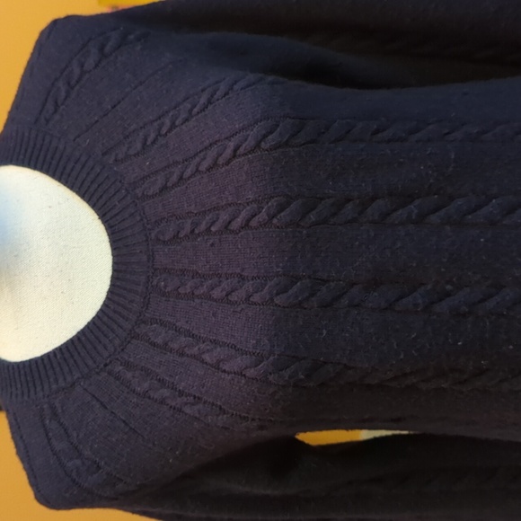 Boden Cynthia Cable Knit Wool Cotton Blend Navy Swing Dress Size 8 - Picture 2 of 10